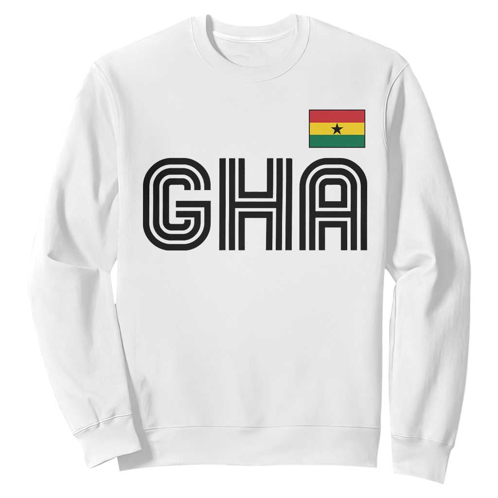Proud Ghanaian Sweatshirt Minimalist Ghana Typography Design Ghana Flag