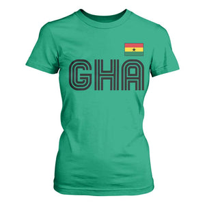 Proud Ghanaian T Shirt For Women Minimalist Ghana Typography Design Ghana Flag