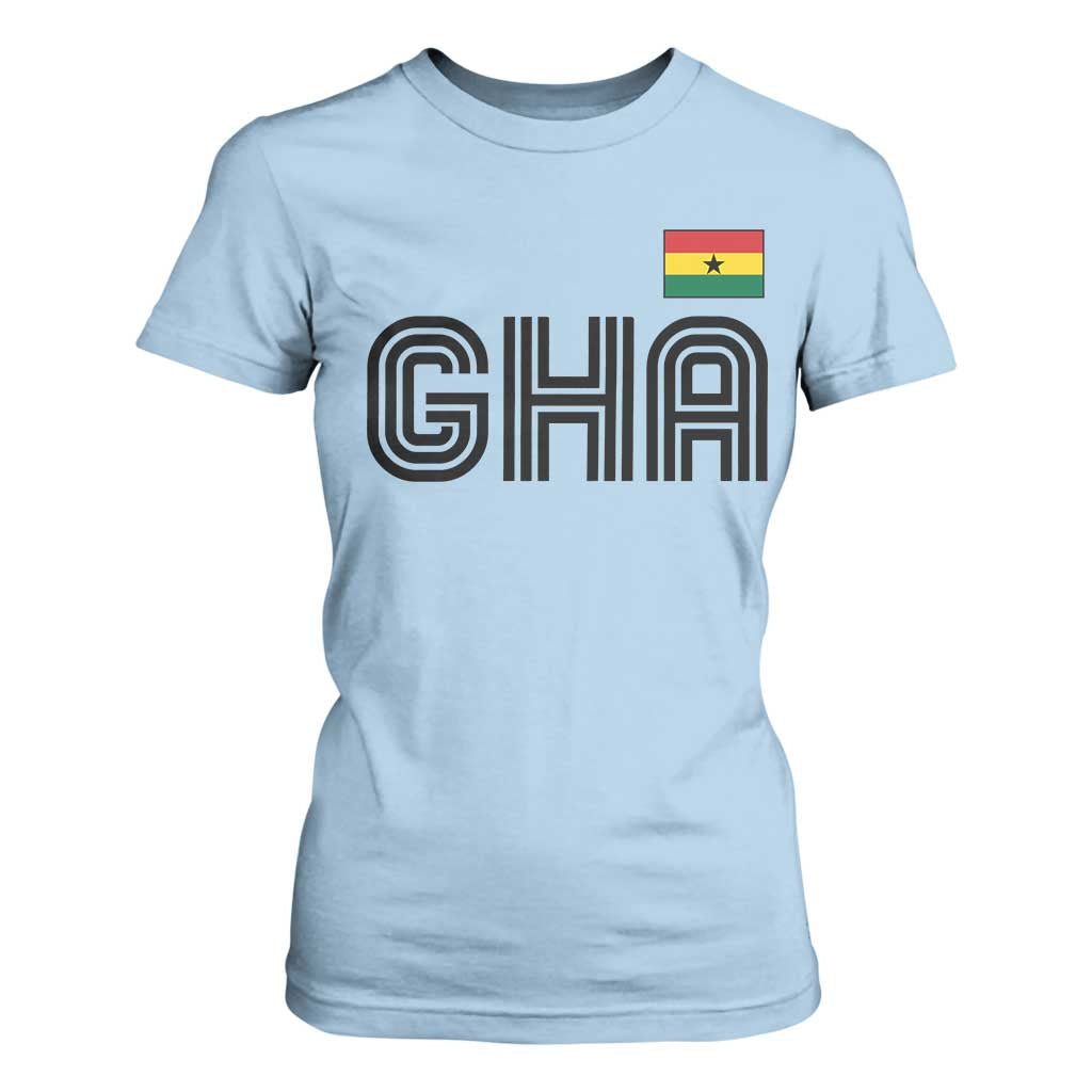 Proud Ghanaian T Shirt For Women Minimalist Ghana Typography Design Ghana Flag