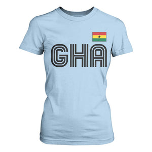 Proud Ghanaian T Shirt For Women Minimalist Ghana Typography Design Ghana Flag