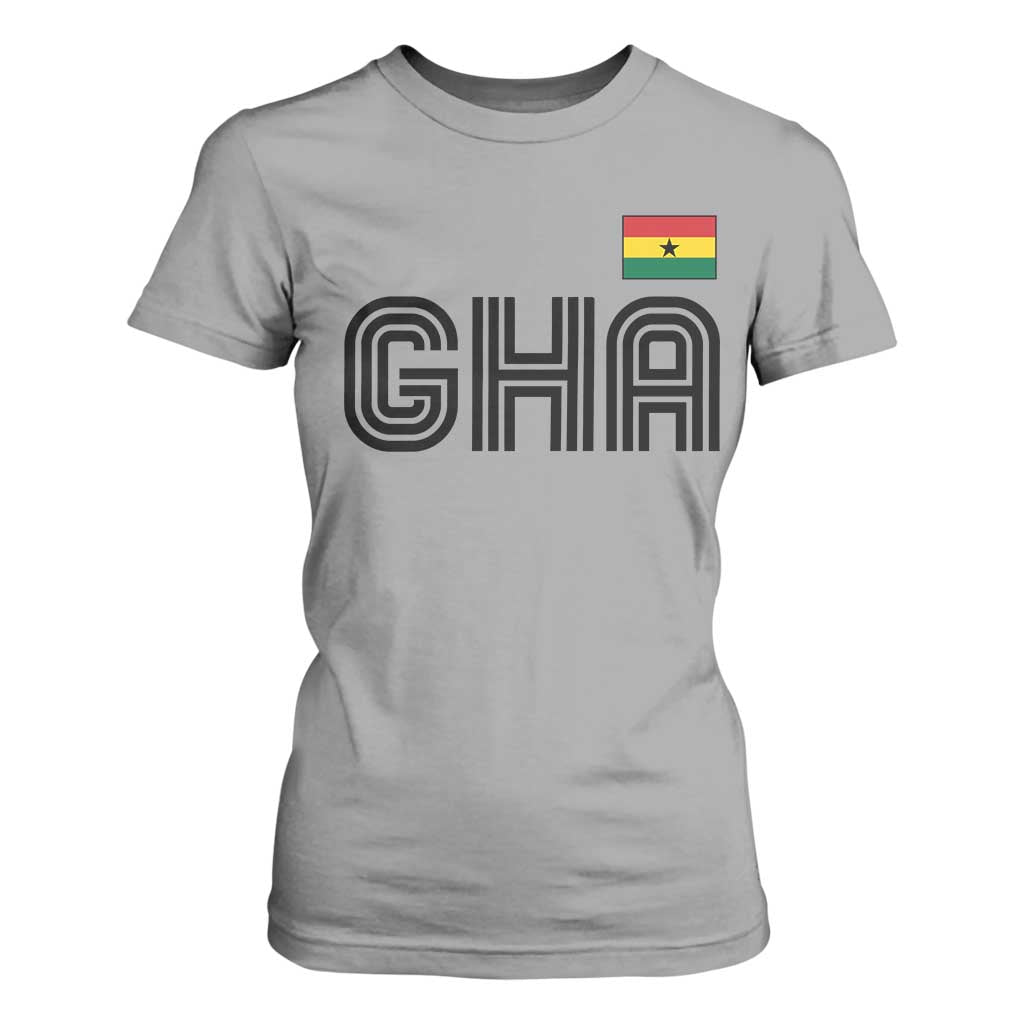 Proud Ghanaian T Shirt For Women Minimalist Ghana Typography Design Ghana Flag