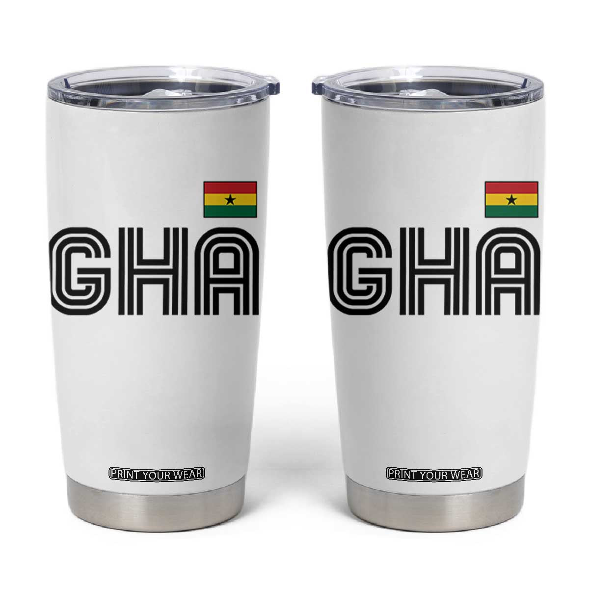 Proud Ghanaian Tumbler Cup Minimalist Ghana Typography Design Ghana Flag