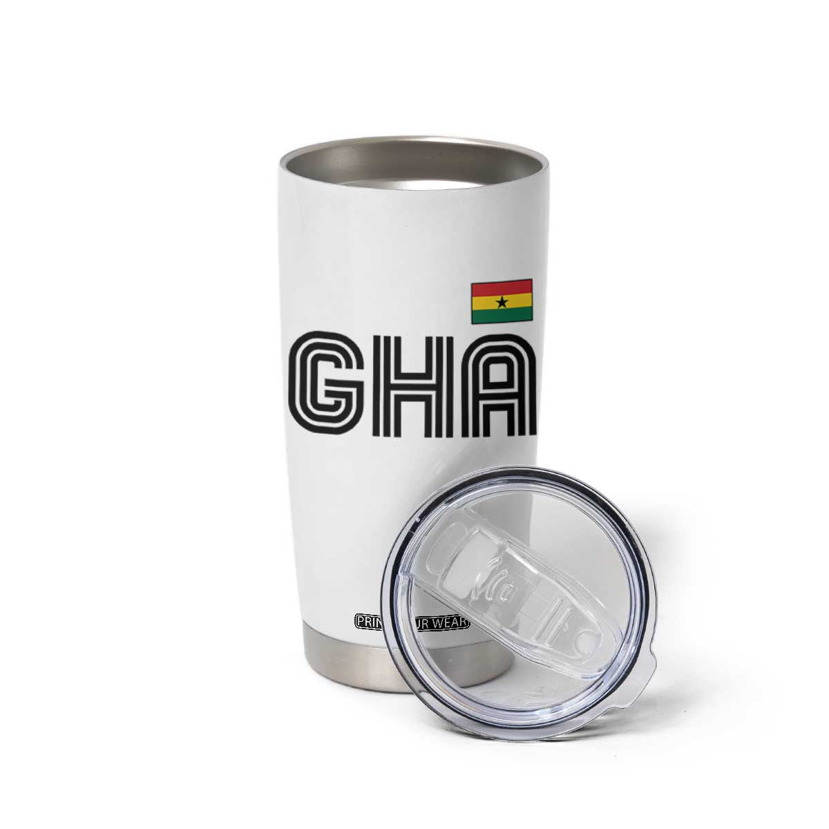 Proud Ghanaian Tumbler Cup Minimalist Ghana Typography Design Ghana Flag