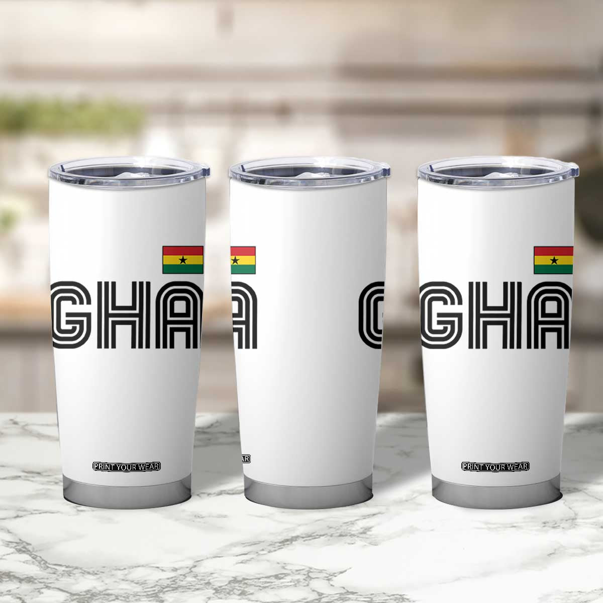 Proud Ghanaian Tumbler Cup Minimalist Ghana Typography Design Ghana Flag