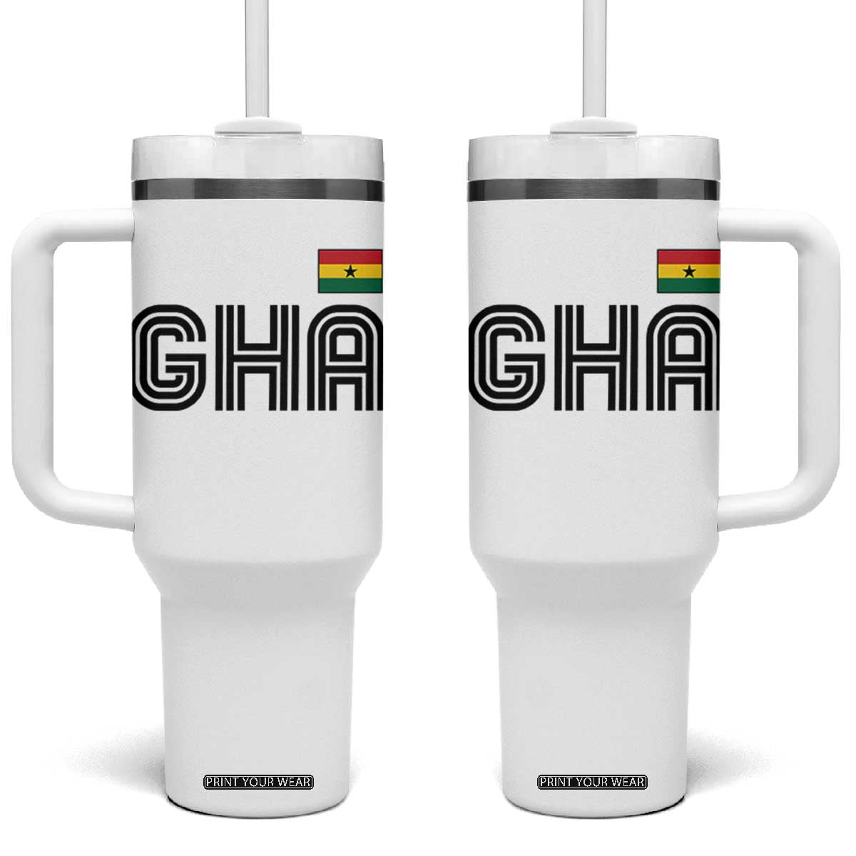 Proud Ghanaian Tumbler With Handle Minimalist Ghana Typography Design Ghana Flag