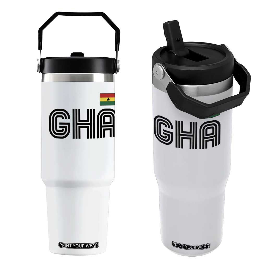 Proud Ghanaian Flip Straw Tumbler Minimalist Ghana Typography Design Ghana Flag