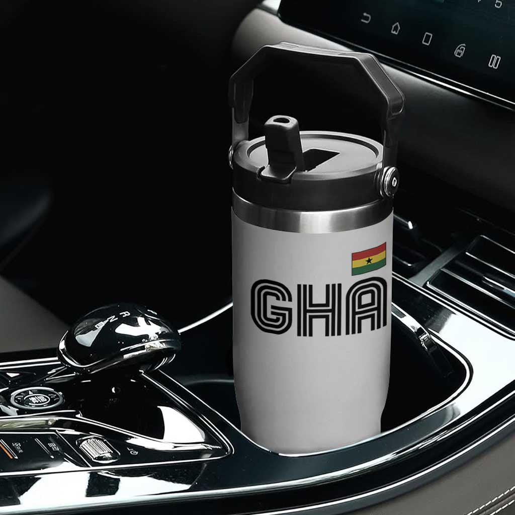Proud Ghanaian Flip Straw Tumbler Minimalist Ghana Typography Design Ghana Flag