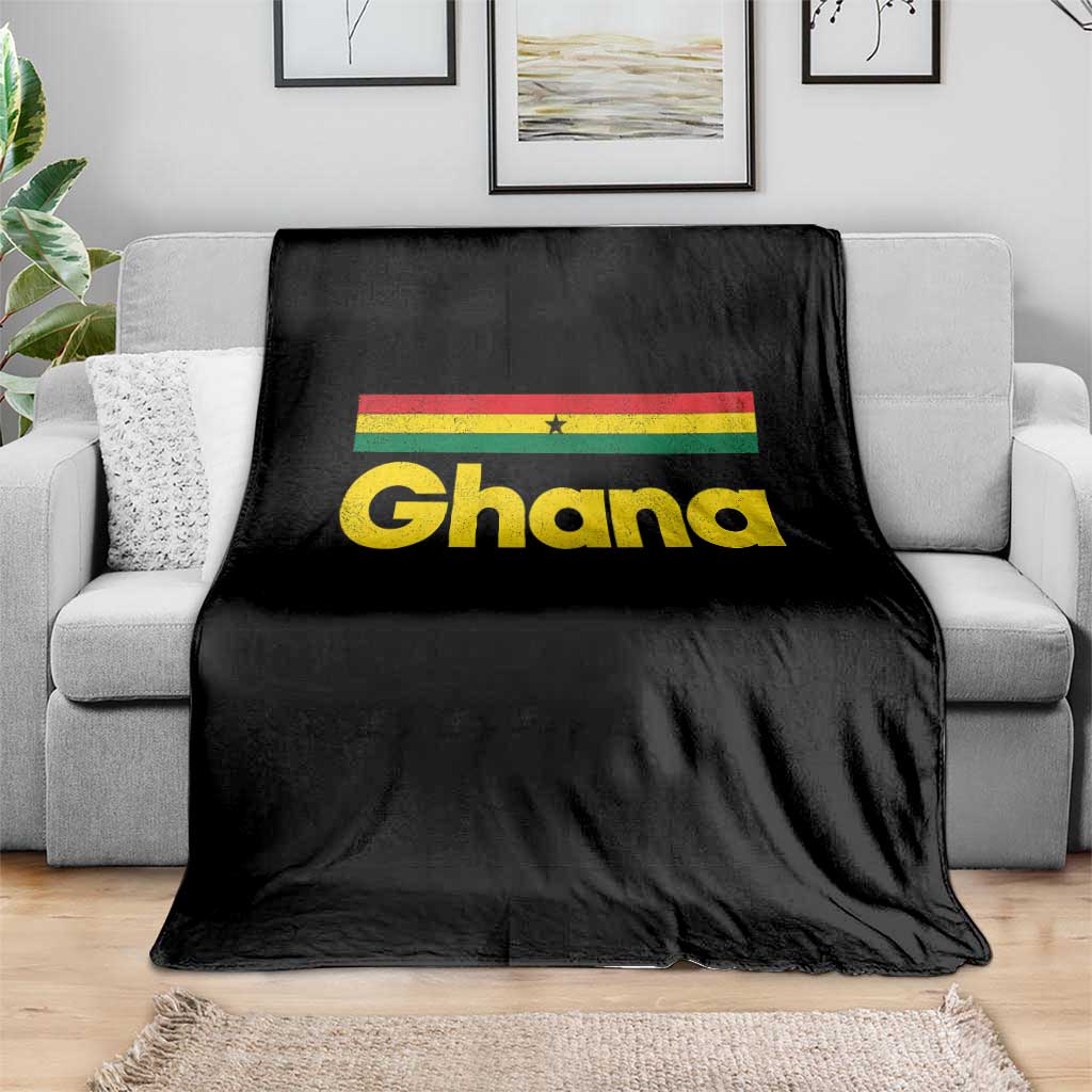 Vintage Ghana Flag Throw Blanket Proud Ghanaian Heritage African Pride