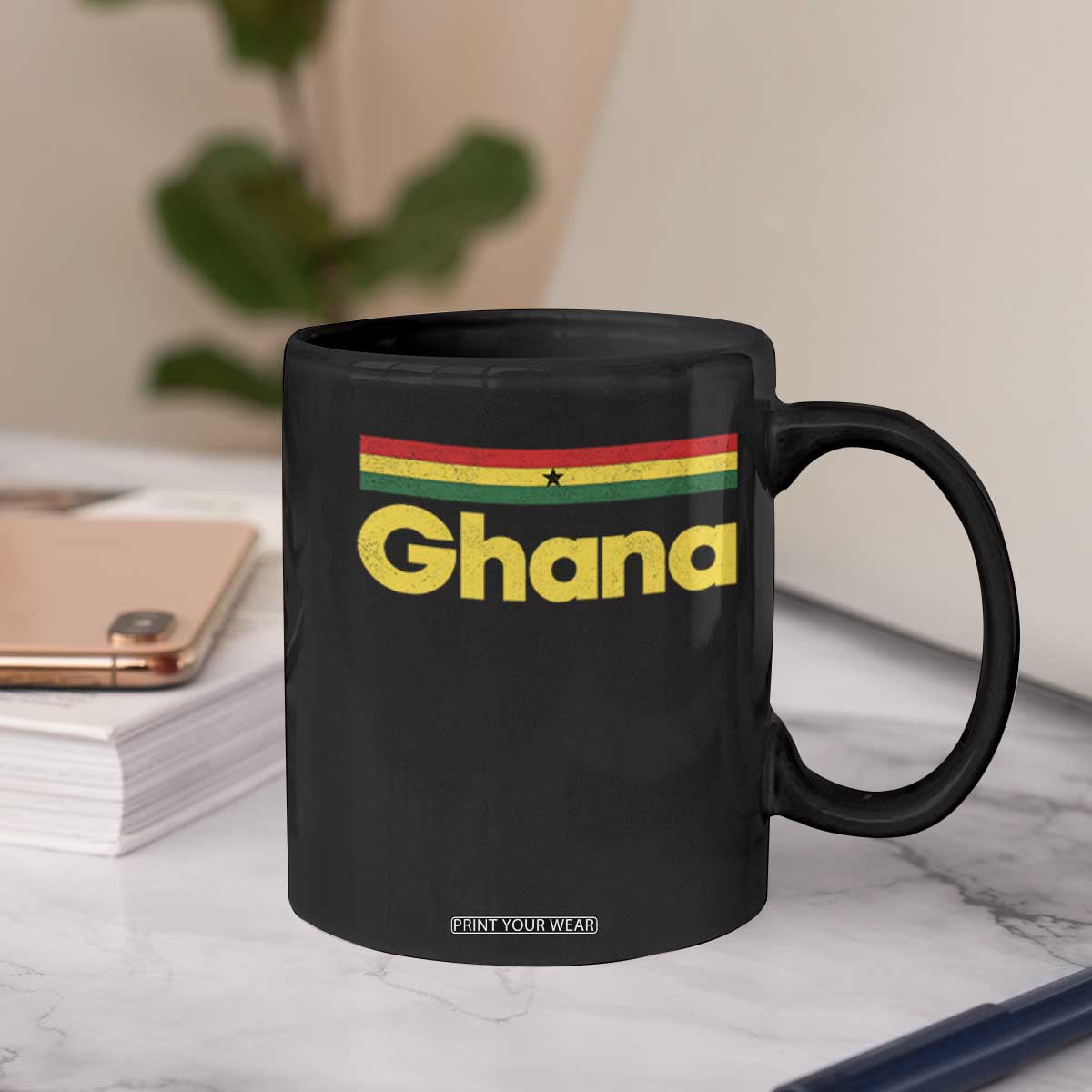Vintage Ghana Flag Coffee Mug Proud Ghanaian Heritage African Pride