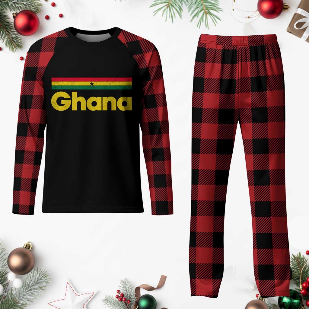 Vintage Ghana Flag Plaid Pajama Set Proud Ghanaian Heritage African Pride