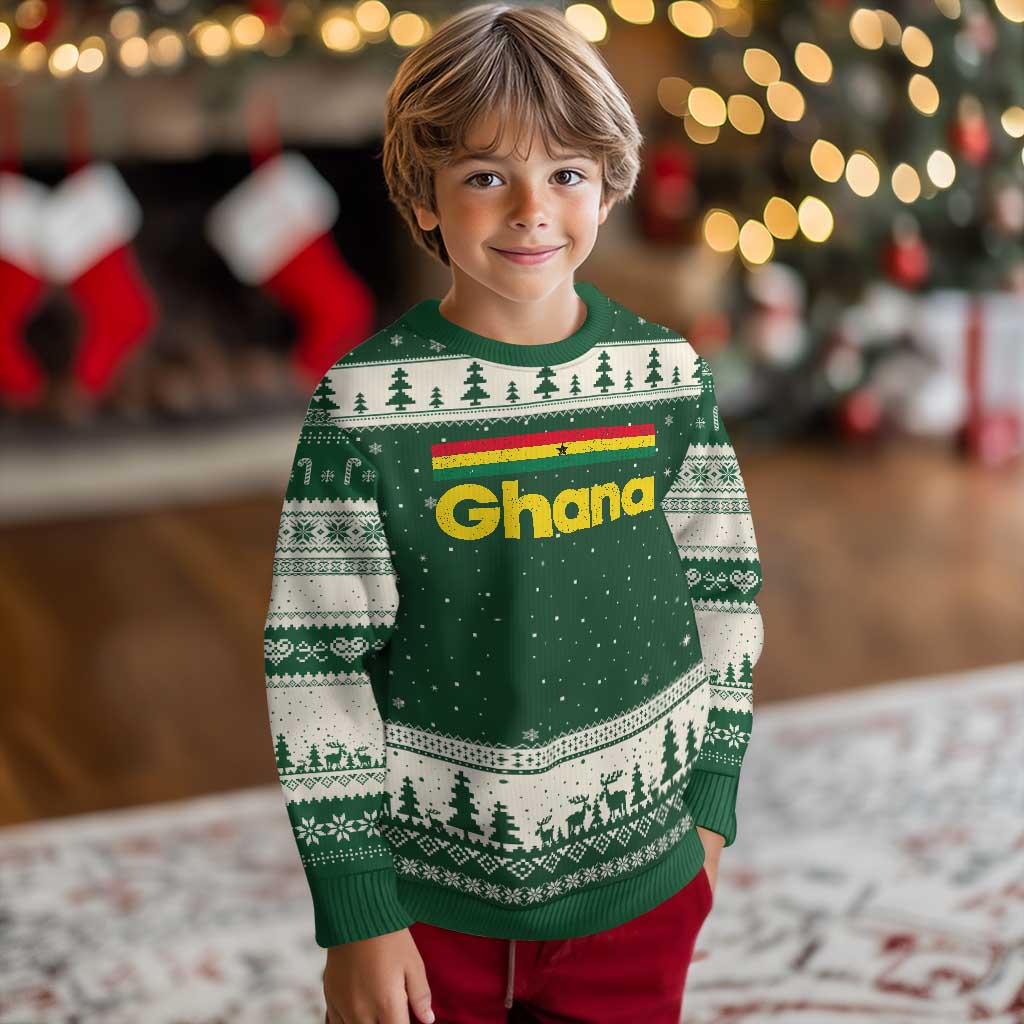 Vintage Ghana Flag Ugly Christmas Sweater Proud Ghanaian Heritage African Pride