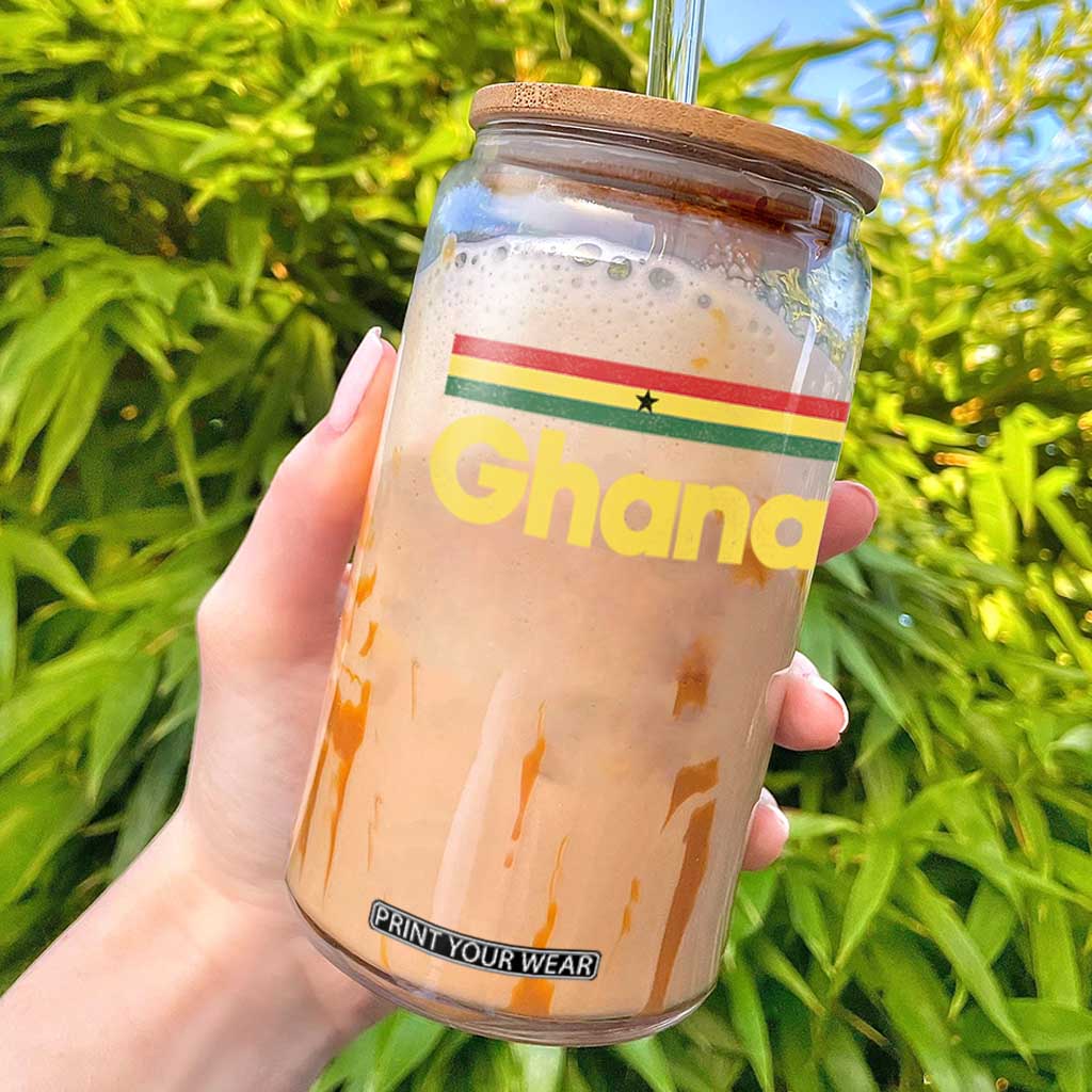 Vintage Ghana Flag Glass Can Proud Ghanaian Heritage African Pride