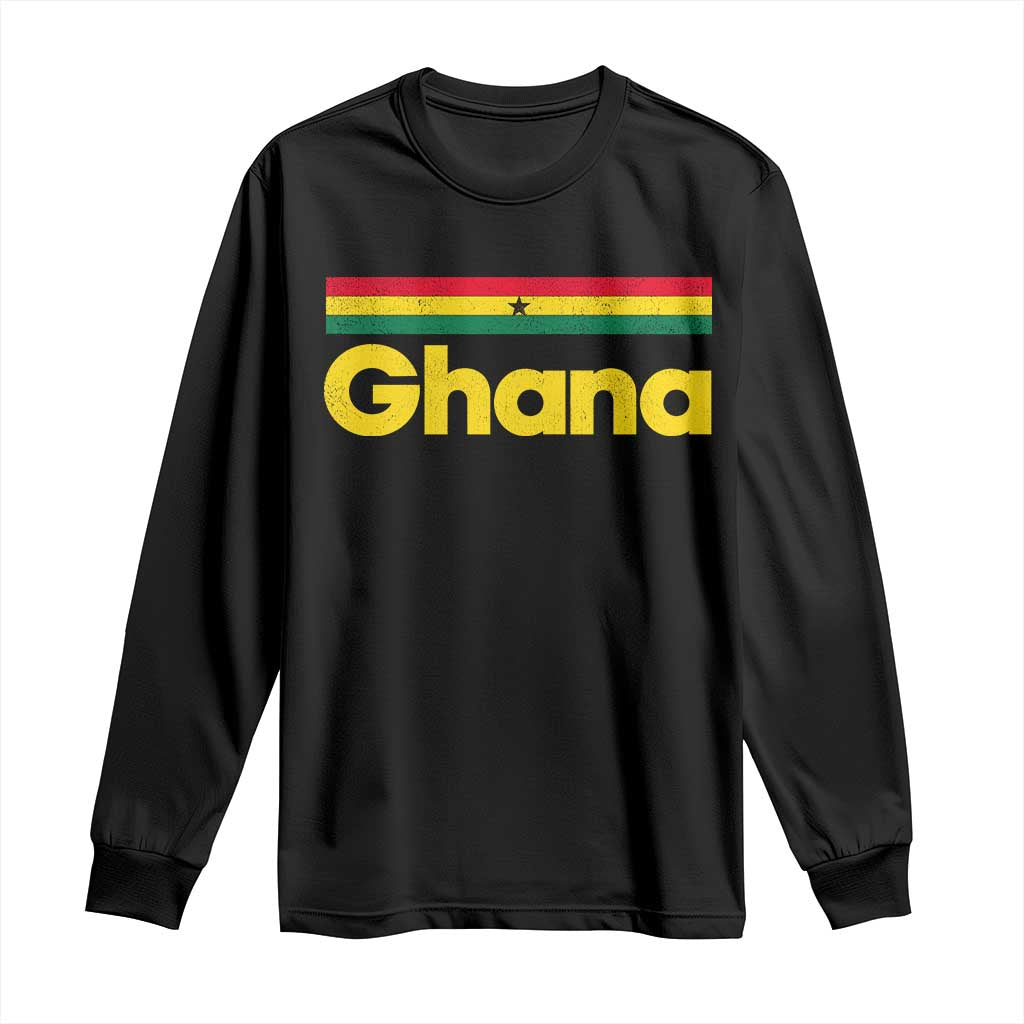 Vintage Ghana Flag Long Sleeve Shirt Proud Ghanaian Heritage African Pride