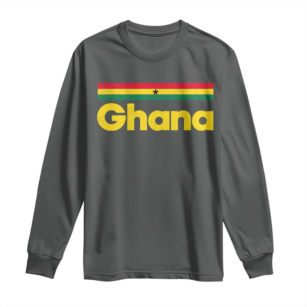 Vintage Ghana Flag Long Sleeve Shirt Proud Ghanaian Heritage African Pride