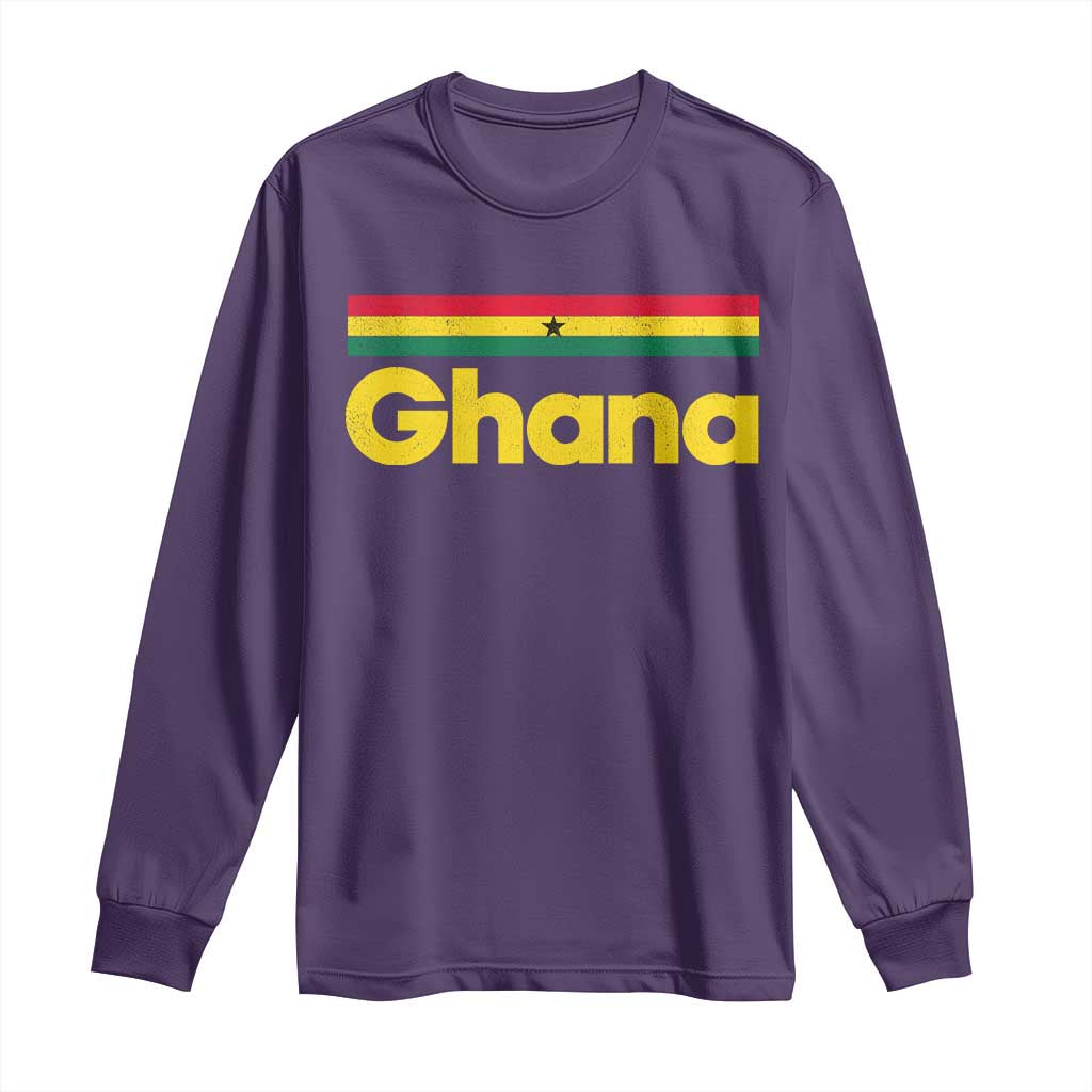 Vintage Ghana Flag Long Sleeve Shirt Proud Ghanaian Heritage African Pride