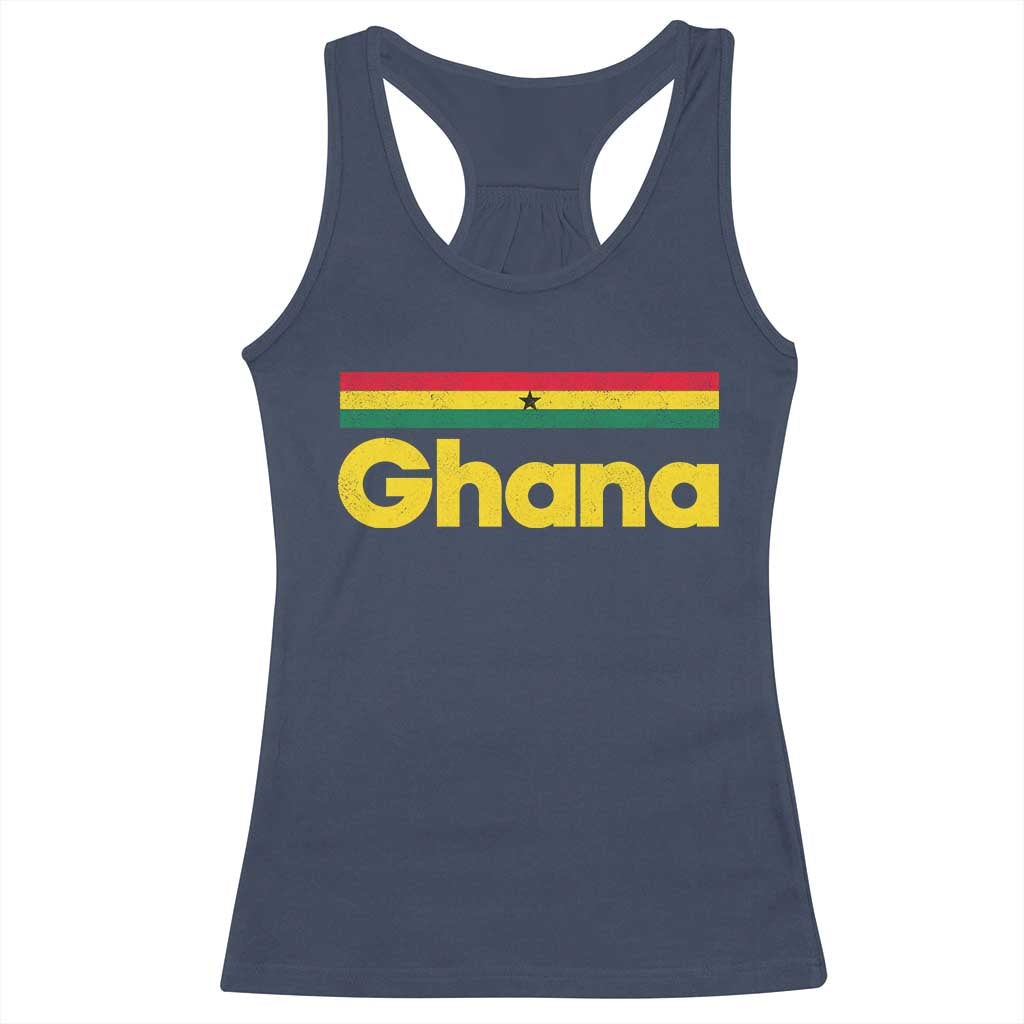 Vintage Ghana Flag Racerback Tank Top Proud Ghanaian Heritage African Pride