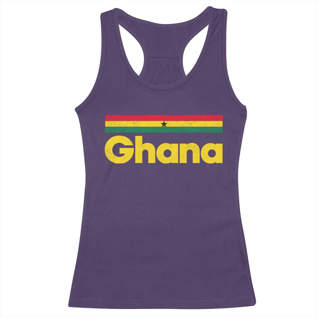 Vintage Ghana Flag Racerback Tank Top Proud Ghanaian Heritage African Pride