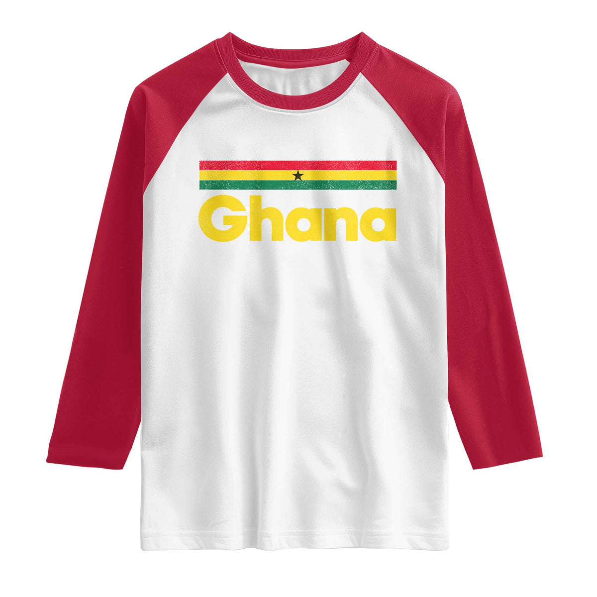 Vintage Ghana Flag Raglan Shirt Proud Ghanaian Heritage African Pride