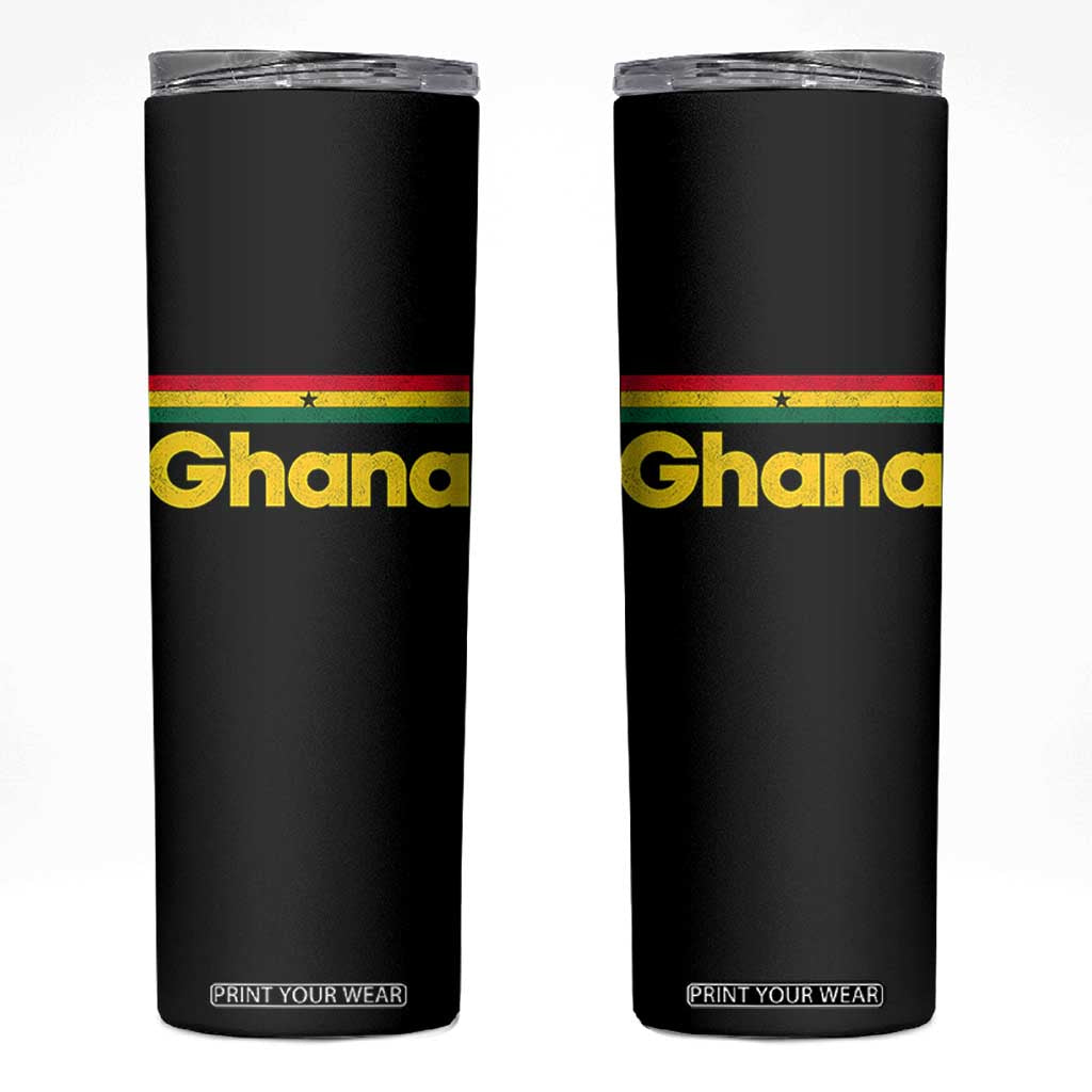 Vintage Ghana Flag Skinny Tumbler Proud Ghanaian Heritage African Pride