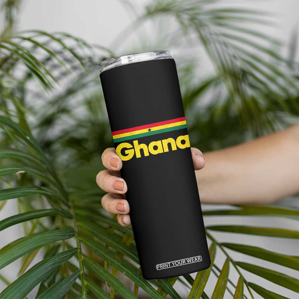 Vintage Ghana Flag Skinny Tumbler Proud Ghanaian Heritage African Pride