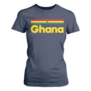 Vintage Ghana Flag T Shirt For Women Proud Ghanaian Heritage African Pride