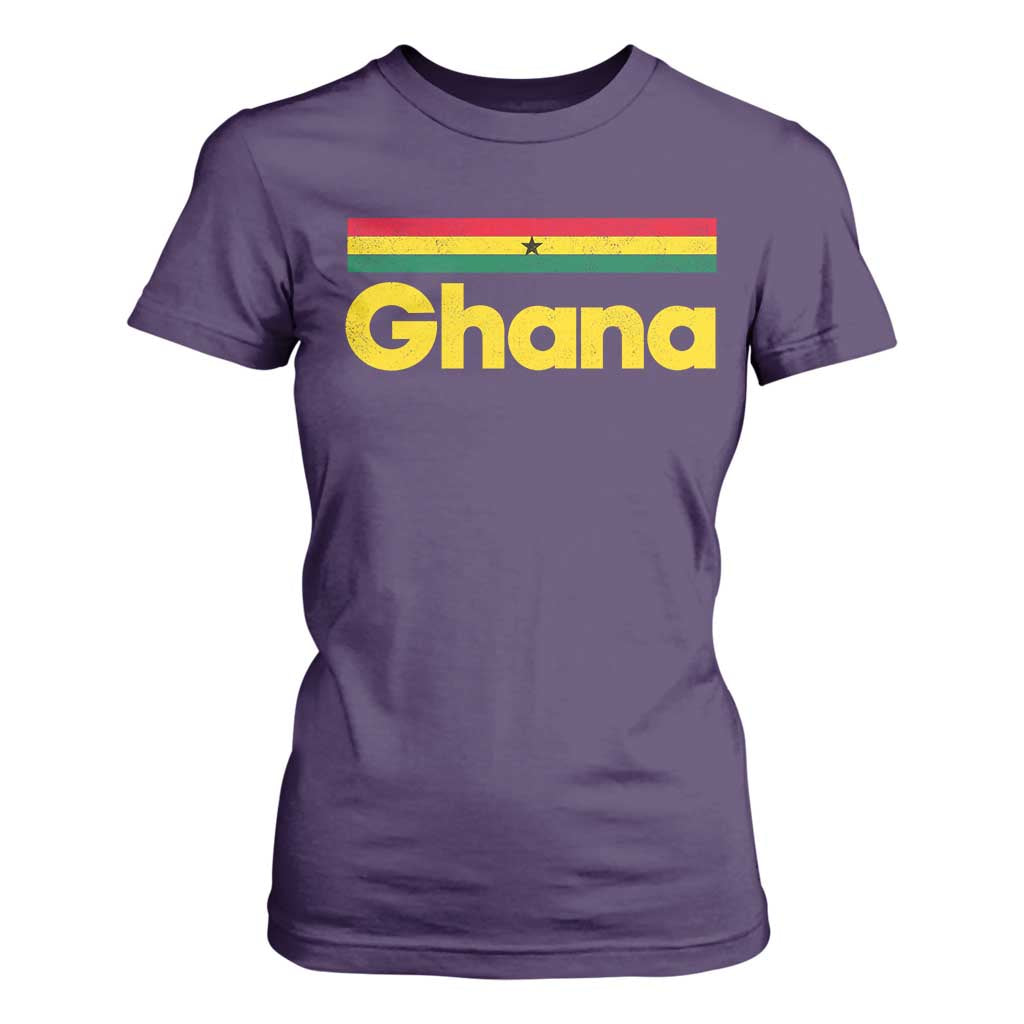Vintage Ghana Flag T Shirt For Women Proud Ghanaian Heritage African Pride