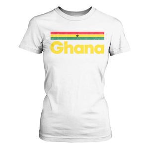 Vintage Ghana Flag T Shirt For Women Proud Ghanaian Heritage African Pride