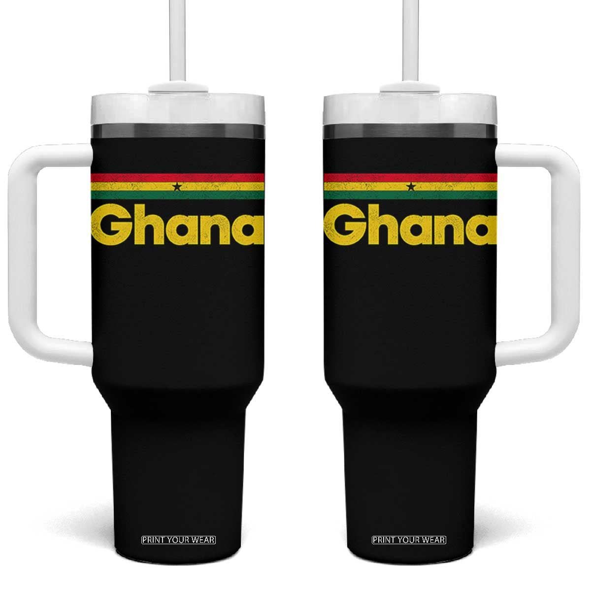 Vintage Ghana Flag Tumbler With Handle Proud Ghanaian Heritage African Pride