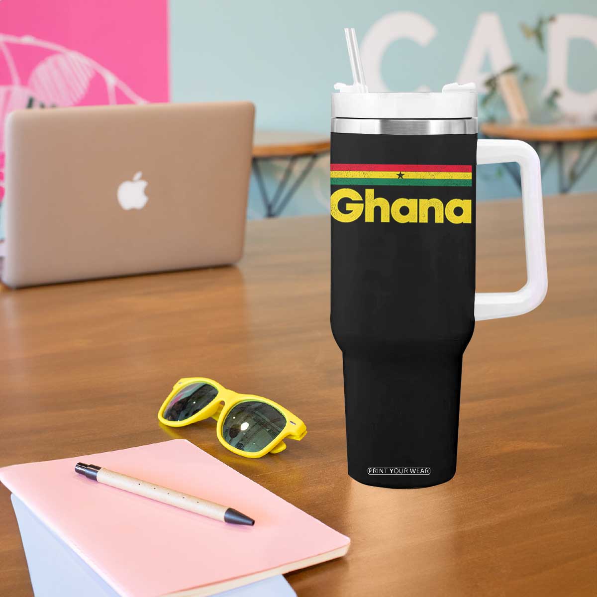 Vintage Ghana Flag Tumbler With Handle Proud Ghanaian Heritage African Pride