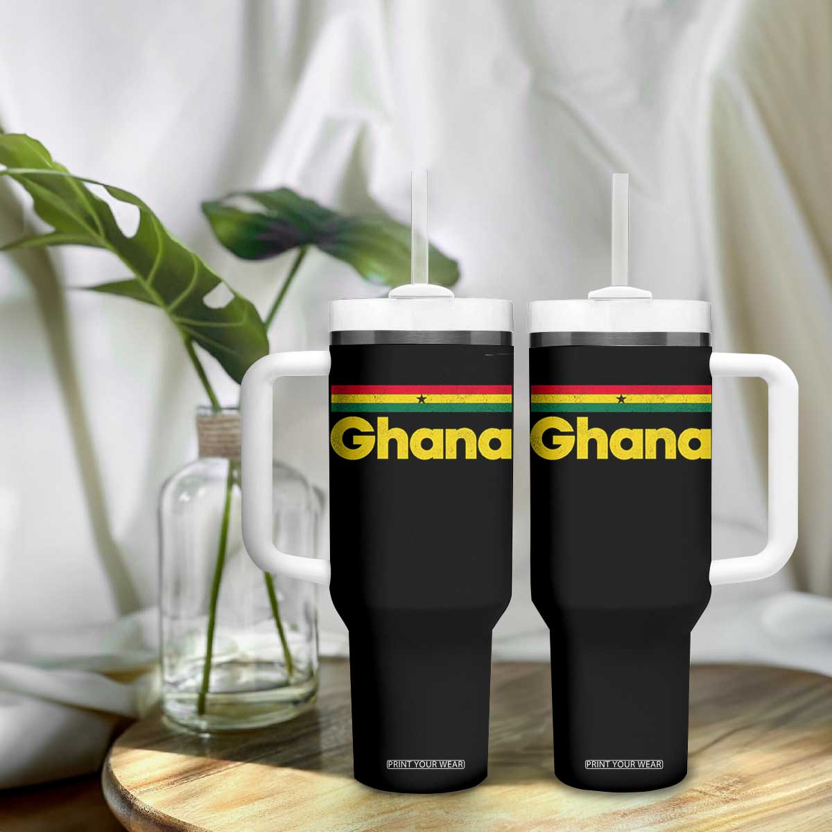 Vintage Ghana Flag Tumbler With Handle Proud Ghanaian Heritage African Pride