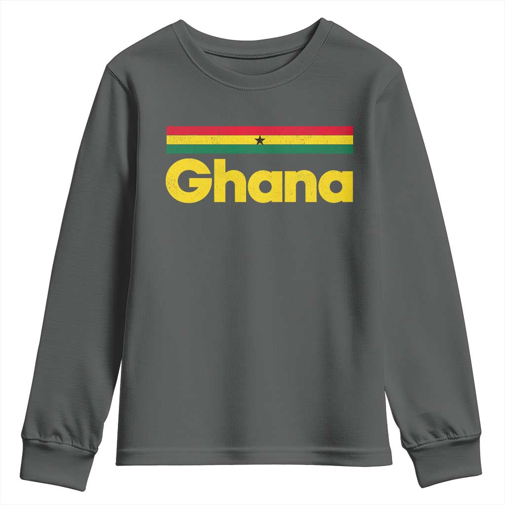 Vintage Ghana Flag Youth Sweatshirt Proud Ghanaian Heritage African Pride