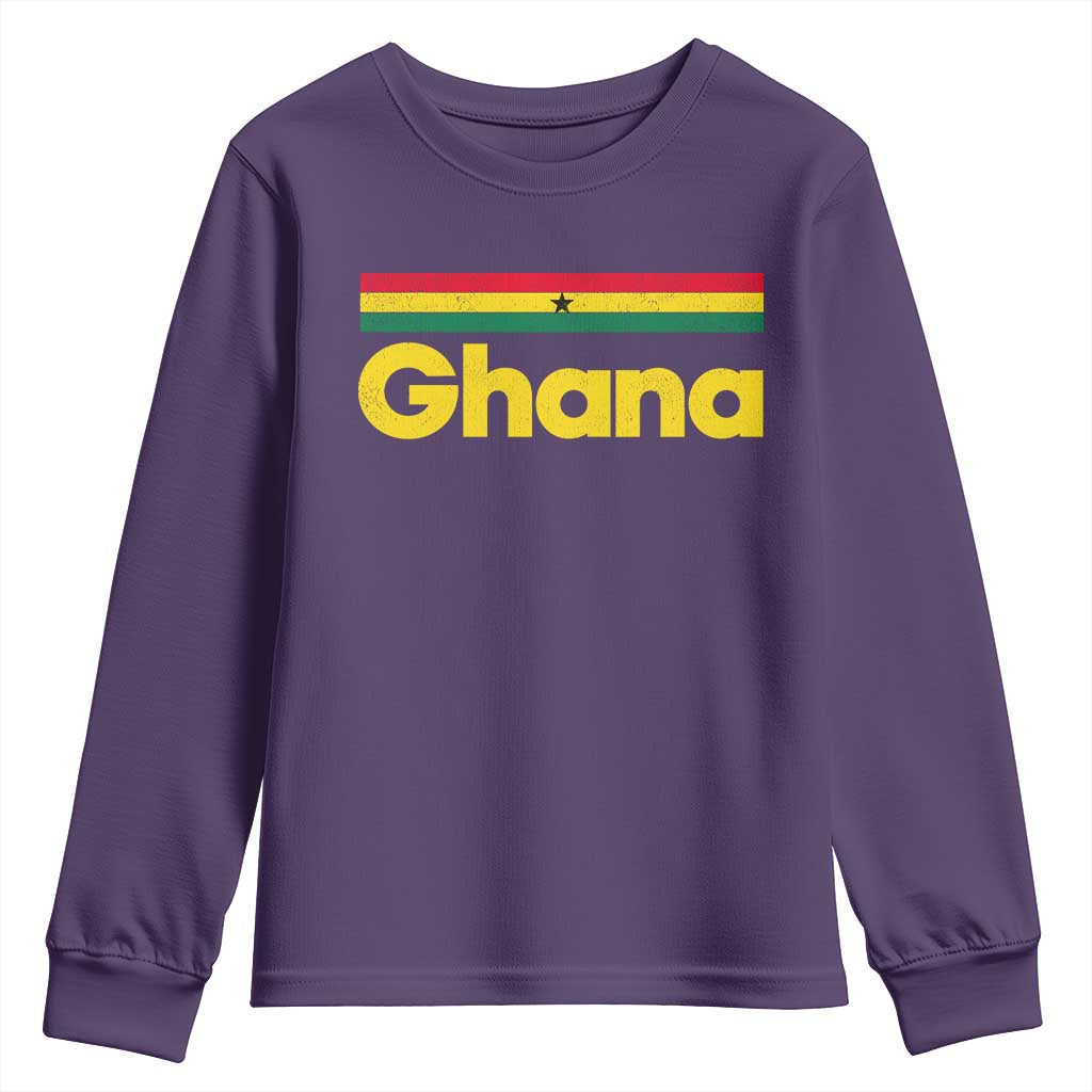 Vintage Ghana Flag Youth Sweatshirt Proud Ghanaian Heritage African Pride