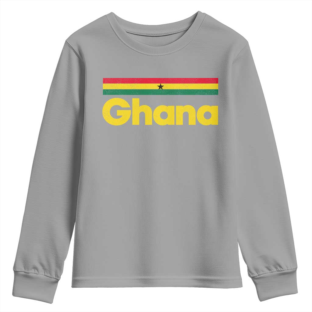 Vintage Ghana Flag Youth Sweatshirt Proud Ghanaian Heritage African Pride