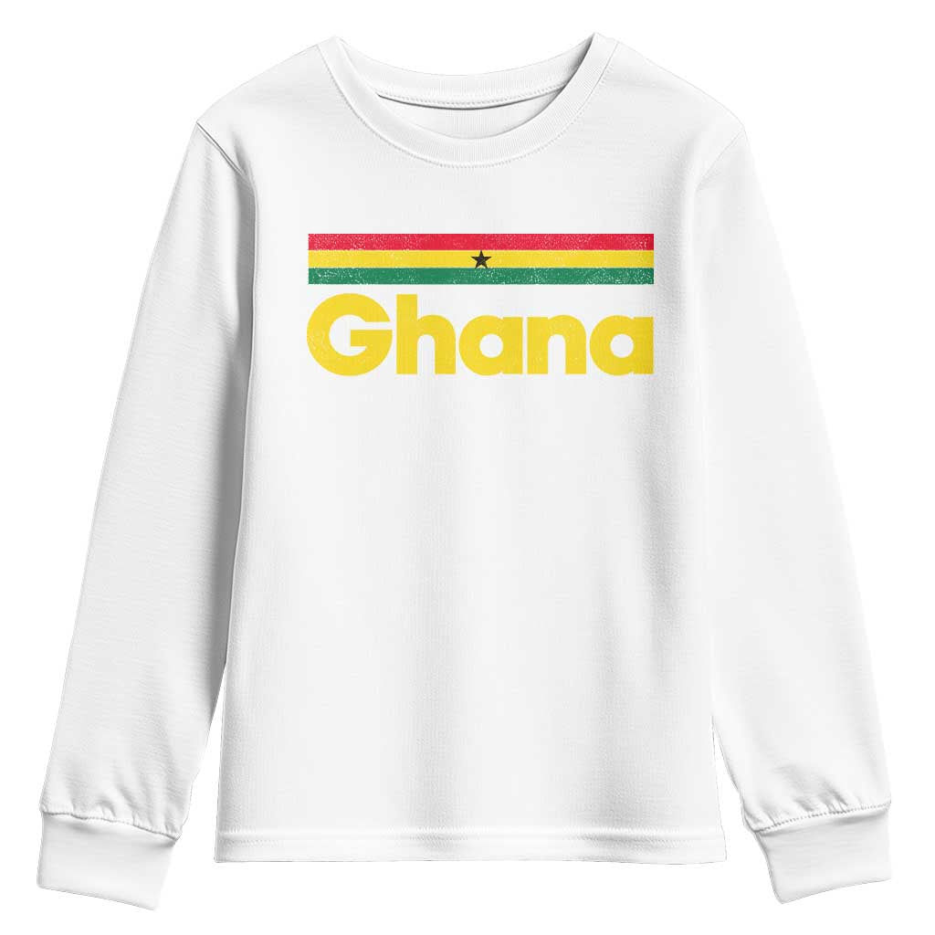 Vintage Ghana Flag Youth Sweatshirt Proud Ghanaian Heritage African Pride