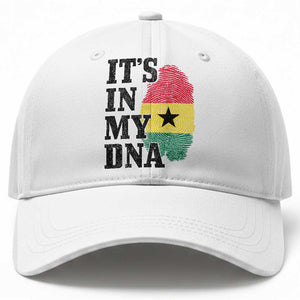 Its In My DNA Ghana Baseball Cap Fingerprint Flag Proud Ghanaian Heritage Ghanese Roots