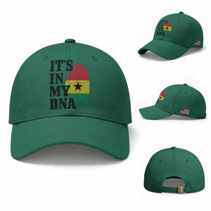 Its In My DNA Ghana Baseball Cap Fingerprint Flag Proud Ghanaian Heritage Ghanese Roots