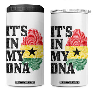 Its In My DNA Ghana 4 in 1 Can Cooler Tumbler Fingerprint Flag Proud Ghanaian Heritage Ghanese Roots