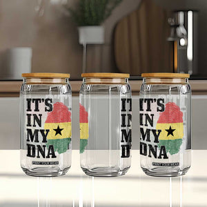 Its In My DNA Ghana Glass Can Fingerprint Flag Proud Ghanaian Heritage Ghanese Roots