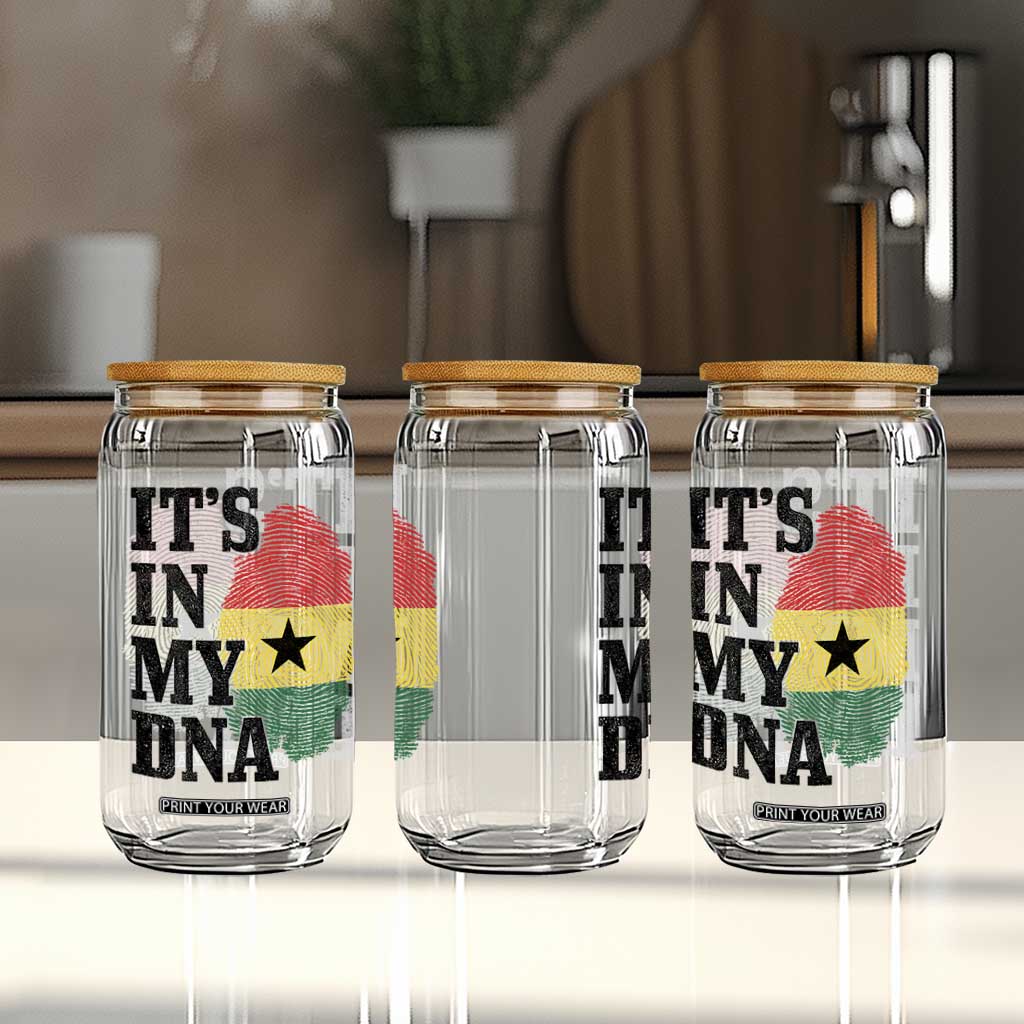 Its In My DNA Ghana Glass Can Fingerprint Flag Proud Ghanaian Heritage Ghanese Roots