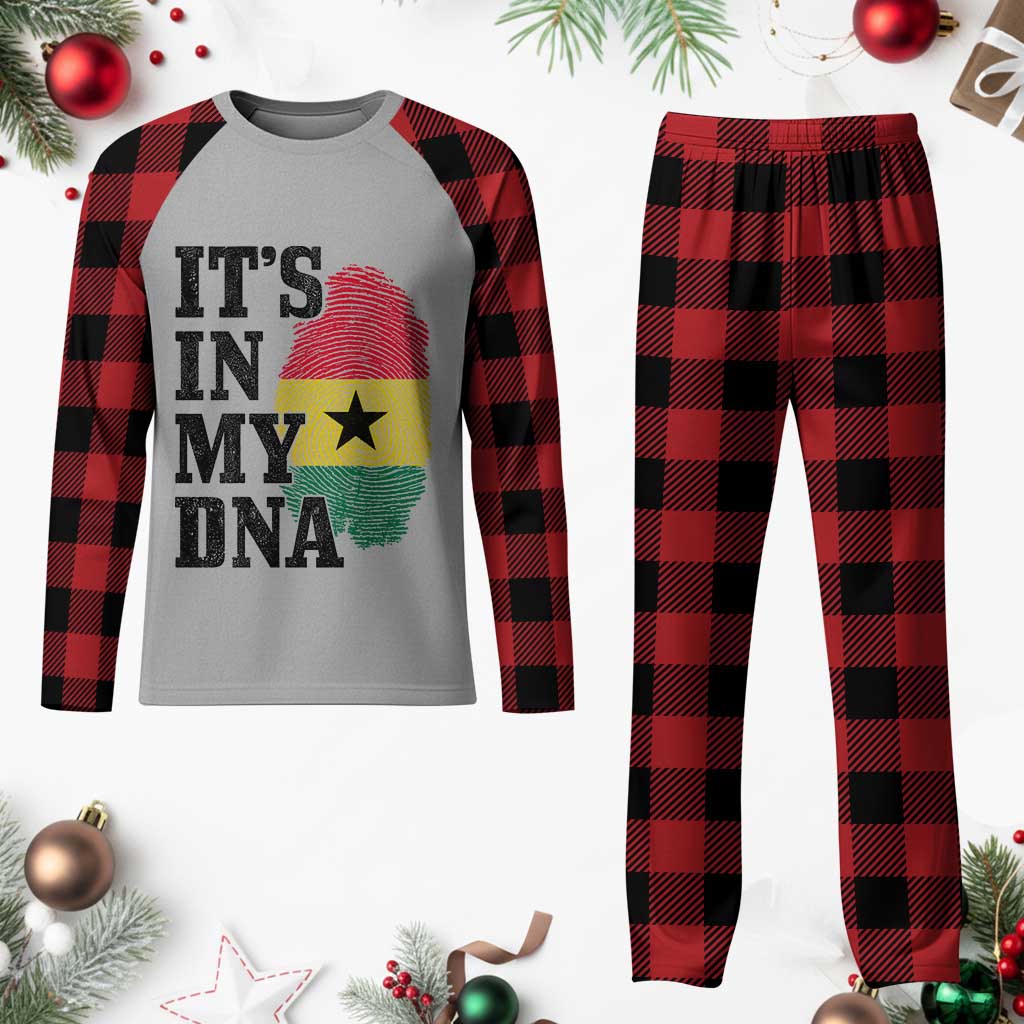 Its In My DNA Ghana Plaid Pajama Set Fingerprint Flag Proud Ghanaian Heritage Ghanese Roots