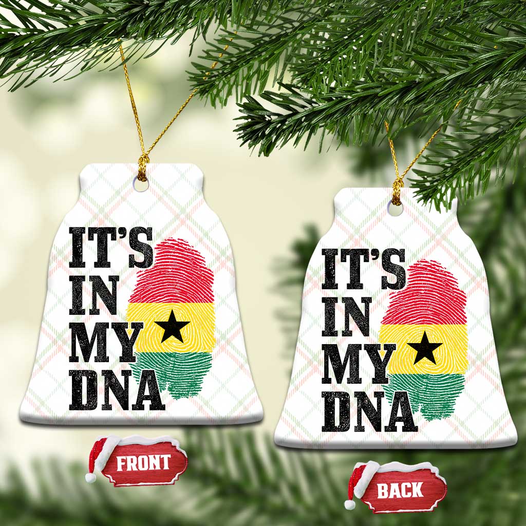 Its In My DNA Ghana Ceramic Ornament Fingerprint Flag Proud Ghanaian Heritage Ghanese Roots