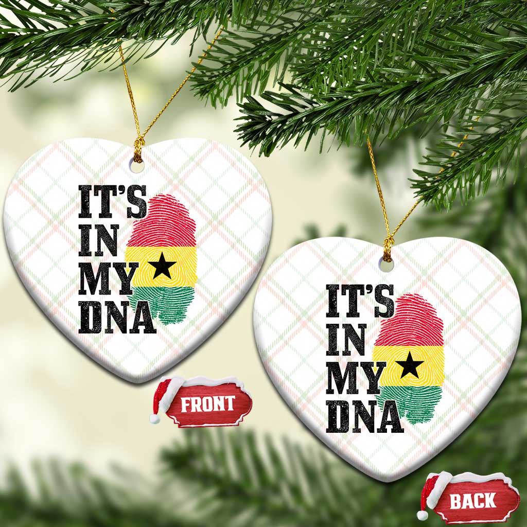 Its In My DNA Ghana Ceramic Ornament Fingerprint Flag Proud Ghanaian Heritage Ghanese Roots