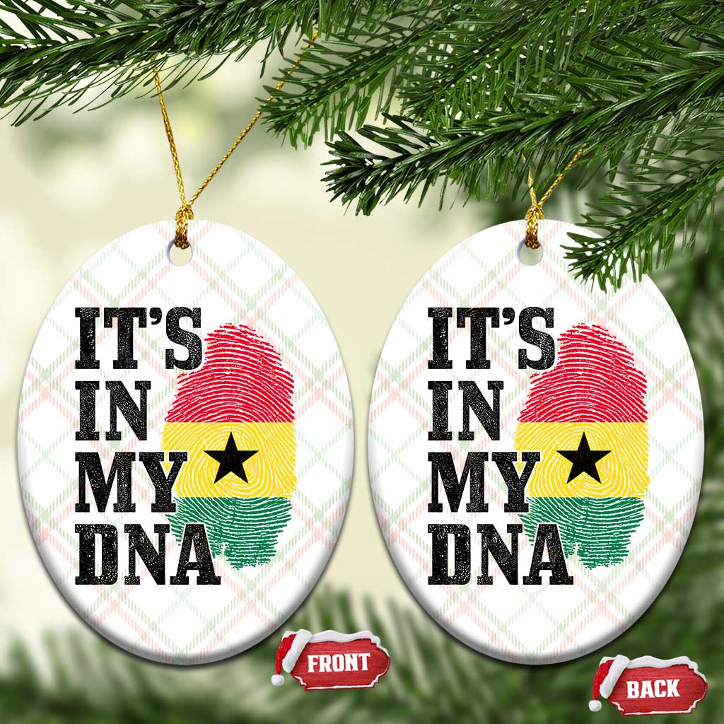 Its In My DNA Ghana Ceramic Ornament Fingerprint Flag Proud Ghanaian Heritage Ghanese Roots