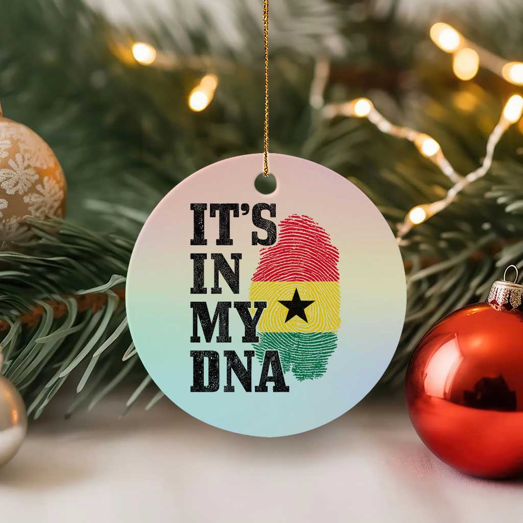 Its In My DNA Ghana Ceramic Ornament Fingerprint Flag Proud Ghanaian Heritage Ghanese Roots