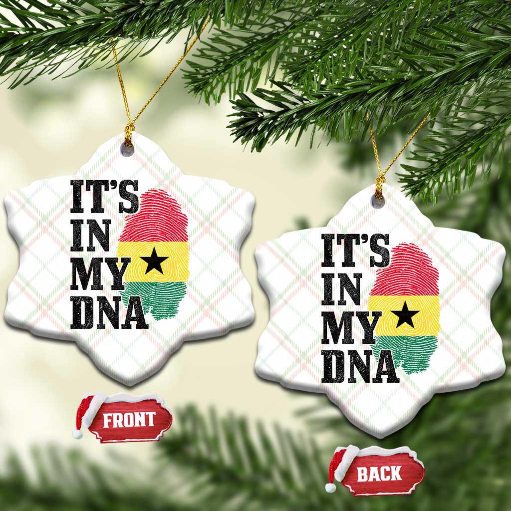 Its In My DNA Ghana Ceramic Ornament Fingerprint Flag Proud Ghanaian Heritage Ghanese Roots