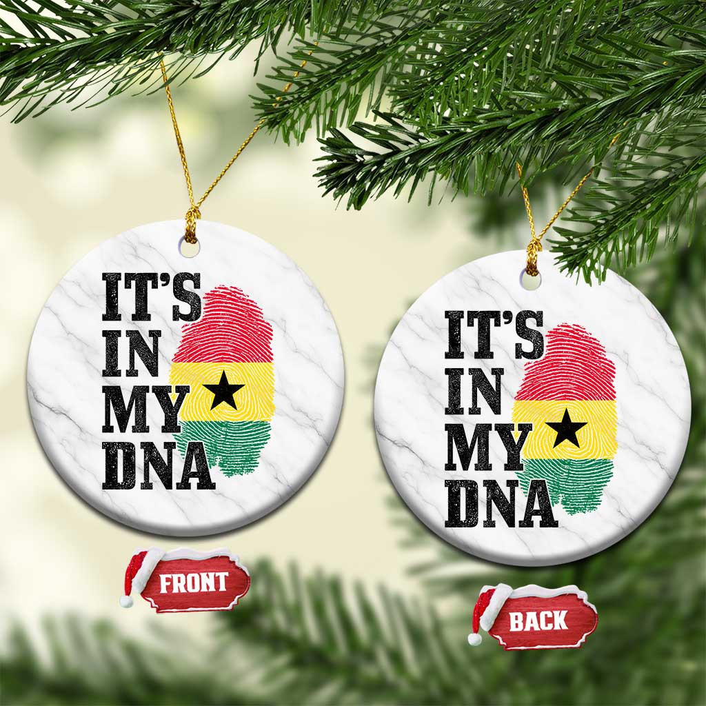 Its In My DNA Ghana Ceramic Ornament Fingerprint Flag Proud Ghanaian Heritage Ghanese Roots
