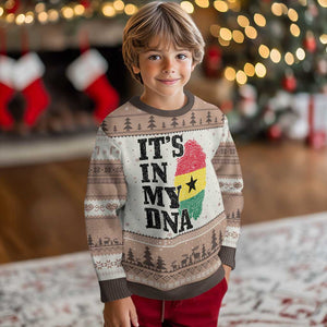 Its In My DNA Ghana Ugly Christmas Sweater Fingerprint Flag Proud Ghanaian Heritage Ghanese Roots