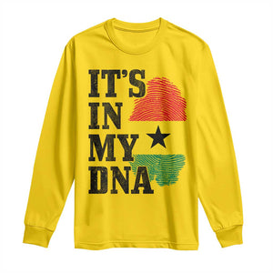 Its In My DNA Ghana Long Sleeve Shirt Fingerprint Flag Proud Ghanaian Heritage Ghanese Roots
