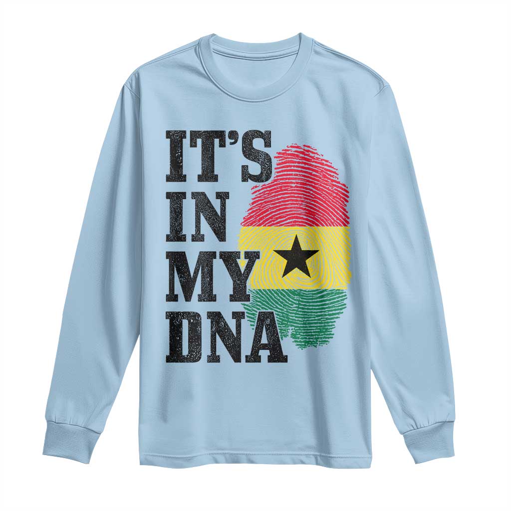 Its In My DNA Ghana Long Sleeve Shirt Fingerprint Flag Proud Ghanaian Heritage Ghanese Roots
