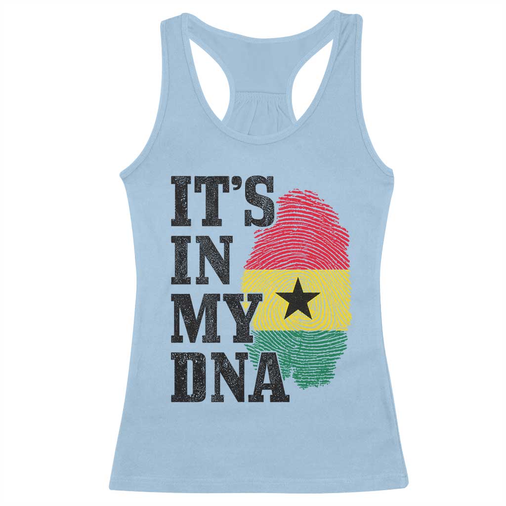 Its In My DNA Ghana Racerback Tank Top Fingerprint Flag Proud Ghanaian Heritage Ghanese Roots